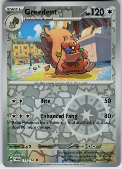 Pokemon Greedent 152/198 SV01: Scarlet & Violet Base Set NM Reverse Holo card - Image 1