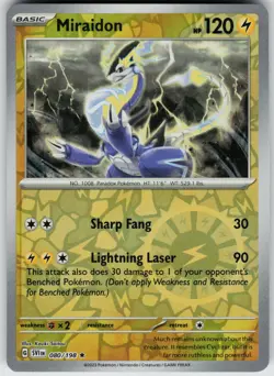 Pokemon Miraidon 080/198 SV01: Scarlet & Violet Base Set NM Reverse Holo card - Image 1