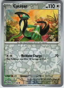 Pokemon Cyclizar - 163/198 SV01: Scarlet & Violet Base Set NM Reverse Holo card - Image 1