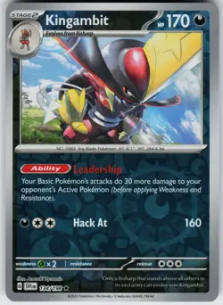 Pokemon Kingambit 134/198 SV01: Scarlet & Violet Base Set NM Reverse Holo card - Image 1