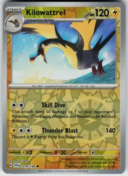 Pokemon Kilowattrel 079/198 SV01: Scarlet & Violet Base Set NM Reverse Holo card - Image 1