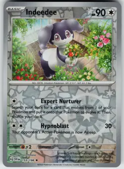 Pokemon Indeedee 153/198 SV01: Scarlet & Violet Base Set NM Reverse Holo card - Image 1