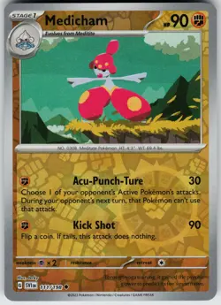 Pokemon Medicham - 111/198 SV01: Scarlet & Violet Base Set NM Reverse Holo card - Image 1