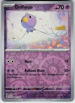 Pokemon Drifloon 089/198 SV01: Scarlet & Violet Base Set NM Reverse Holo card - Image 1