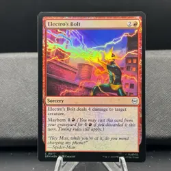 NM Foil Electro's Bolt, MTG, Marvel's Spider-Man, Magic the Gathering, 77 - Image 1