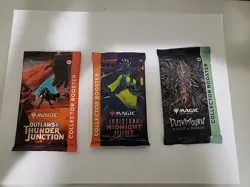 MTG Bundle - x3 Collector Booster Packs - OTJ, Midnight Hunt, Duskmourn - Image 1