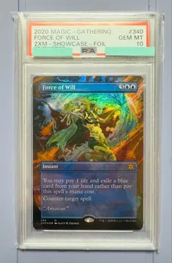 2020 MTG Force of Will PSA 10 Extended Foil Double Masters VIP English NM - Image 1