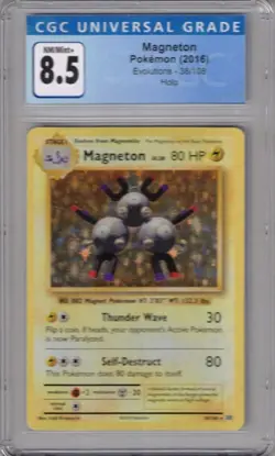 2016 POKEMON 38/108 MAGNETON HOLO EVOLUTIONS CGC 8.5 - Image 1