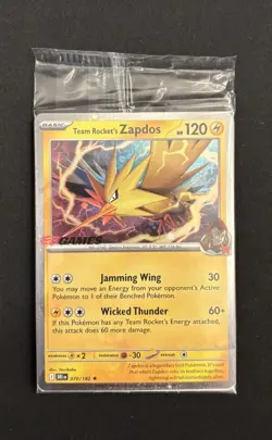 Team Rocket's Zapdos 070/182 - Sealed EB GAMES Promo Destined Rivals Pokemon TCG - Image 1