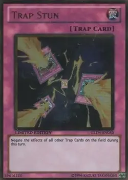 GLD4-EN050 Trap Stun Gold Rare Limited Edition Near Mint YuGiOh TCG - Image 1