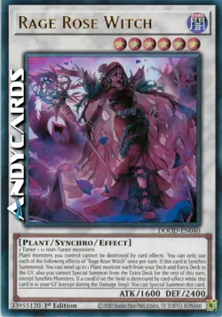 RAGE ROSE WITCH • (Strega Rosa Rabbia) • Ultra R • DOOD EN040 • 1Ed • Yugioh! - Image 1