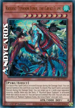RADIANT TYPHOON FONIX, THE GREAT FLAME • Ultra R • DOOD EN017 • 1Ed • Yugioh! - Image 1