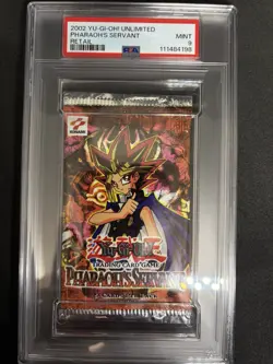 Yugioh Pharaoh's Servant PSV 2002 Sealed Retail Booster Pack PSA 9 Mint - Image 3