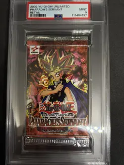 Yugioh Pharaoh's Servant PSV 2002 Sealed Retail Booster Pack PSA 9 Mint - Image 5