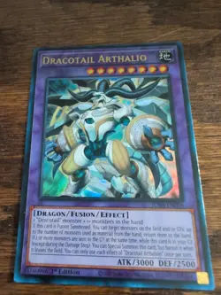 Dracotail Arthalion JUSH-EN006 Ultra Rare Yugioh 1st Edition Mint + FREE BONUS - Image 2