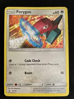 Pokemon TCG Card McDonald's Promo 2018 Holo Bleed Porygon 12/12 - Image 2