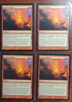 Searing Blaze x4 4x Worldwake PLAYSET Red Common Instant MTG NM - Image 1