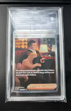 Pokemon TCG Giovanni's Charisma 204/165 Special Illustration S&V 151 TAG 9 - Image 1