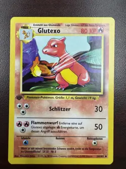 Pokemon TCG Charmeleon (Glutexo) Base Set 24/102 Regular 1st Edition GERMAN NM - Image 1