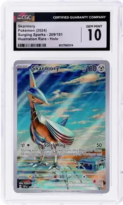 2024 Pokemon Scarlet & Violet Surging Sparks Skarmory Illustration Rare CGC 10 - Image 1