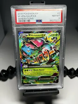 2016 POKEMON GENERATIONS M VENUSAUR EX #2 HOLO FOIL PSA 8 - Image 1
