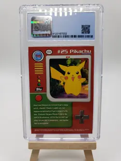 Pokemon #25 Pikachu (Topps Series 1 TV2) 2nd Print Silver Foil CGC 8 - Image 2