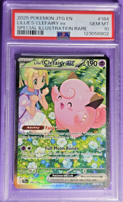 PSA 10 Gem Mint 2025 Pokemon ~ Lillie's Clefairy ex ~ JTG - SIR - #184 - Image 1