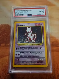 Pokemon TCG Mewtwo Base Set 2 Holo 10/130 PSA 6 - Image 1