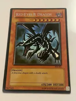YUGIOH RED-EYES B.DRAGON SDJ-001 ULTRA RARE HOLO - Image 1