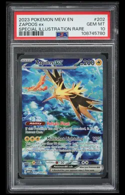 Pokemon Zapdos EX TCG Scarlet & Violet 151 Sir Holo Card 202/165 PSA 10 Gem Mint - Image 1