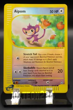 Pokemon TCG Card - Aipom 67/147 Aquapolis Reverse Holo Common - Image 1