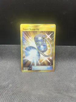 Super Scoop Up 166/147 Gold Full Art Burning Shadows Pokemon Card NM - Image 1