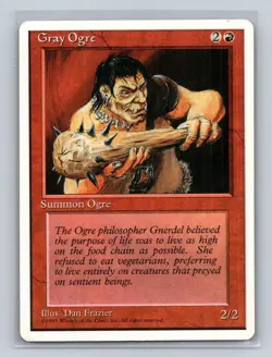 Magic: the gathering Unlimited Edition Gray Ogre Common MTG tcg - Image 1