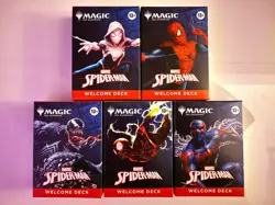 SDCC 2025 Exclusive MTG Magic Cards Marvel SPIDER-MAN Welcome Deck Full Set of 5 - Image 1