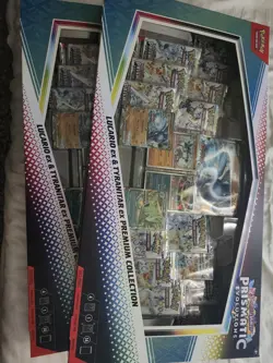 Pokemon Prismatic Evolutions Lucario EX and Tyranitar EX Premium Collection - Image 1