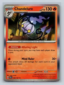 Chandelure Holo Rare #038/167 SV06: Twilight Masquerade NM Pokemon TCG - Image 1