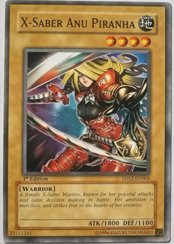 X-Saber Anu Piranha - 5DS2-EN004 1st Edition - Common - YuGiOh TCG Card - Image 1