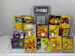Pokemon Raichu Lot Pokemon Lot of 16 Cards and Stickers CGC Slab - Image 1