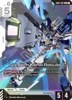 Gundam Card Game GD01-067 LR Gundam Aerial Rebuild English Card - Image 1
