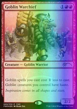 MTG Magic the Gathering Goblin Warchief (5/12) Friday Night Magic 2016 LP FOIL - Image 1