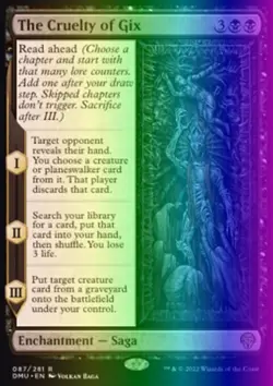 MTG Magic the Gathering The Cruelty of Gix (87/552) Dominaria United NM FOIL - Image 1