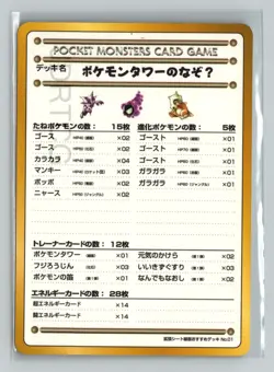 Pokemon Card 1998 Vending Series 3 The Puzzle of Pokemon Tower Checklist Card - Image 1
