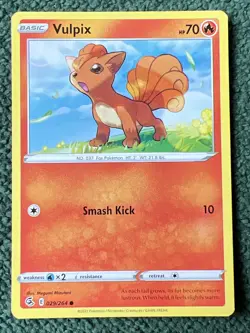 029/264 Vulpix Common Pokemon Trading Card Sword & Shield Fusion Strike TCG - Image 1