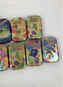 Large Lot Of Pokemon Pokemon Metal Tins Lot Of 10 Empty Metal Tins Great Cond. - Image 2