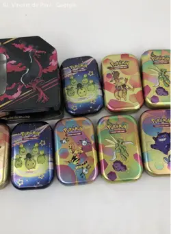 Large Lot Of Pokemon Pokemon Metal Tins Lot Of 10 Empty Metal Tins Great Cond. - Image 3