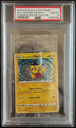 Special Delivery Pikachu Sealed PSA 8 Pokemon Center Promo SWSH074 Beautiful! - Image 1