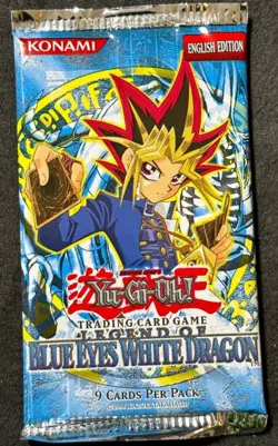 Yugioh! SEALED 2004 ORIGINAL "EN Variant" Legend of Blue Eyes Booster Pack - Image 2