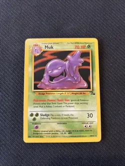 Pokemon TCG Muk Fossil Card 28/62 Unlimited Rare Non-Holo - Image 1