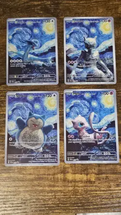 Pokemon TCG Van Gogh Fan Art Cards Lugia Mew Mewtwo Snorlax - Image 1