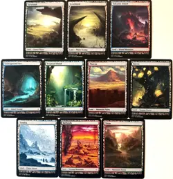 Custom Art Set of 10 Original OG Dual Lands - Zendikar Rising Frame EDH Playtest - Image 1